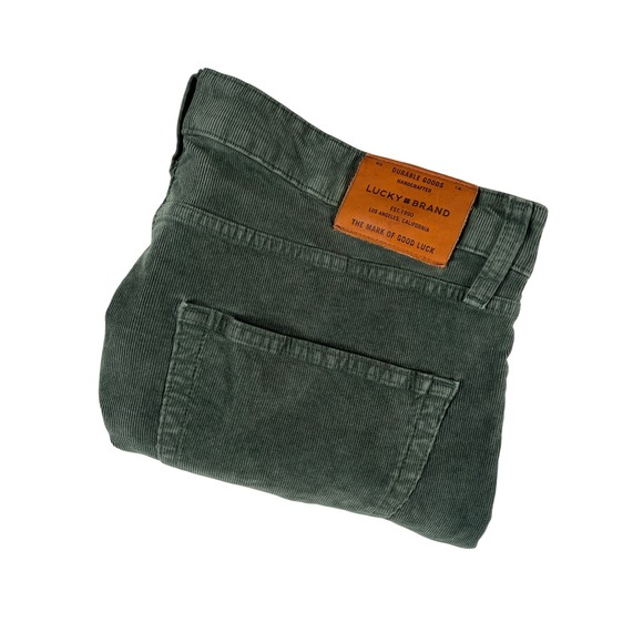 Lucky Brand Other - Lucky Brand 410 Athletic Slim Green Corduroy Pants Mens Sz 36 (37x28) Stretch